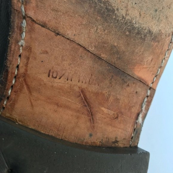 Vintage Florsheim Imperial Longwing Leather Wing Tip Black Mens Size 9D Shoes - Picture 14 of 15